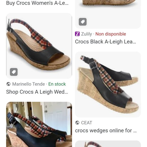 WANTED! CROCS wedge cork leather sandals 10 - Picture 3 of 3